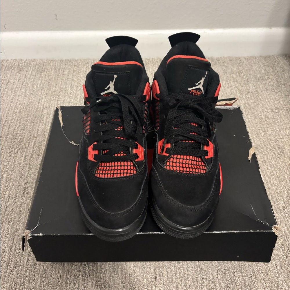 Jordan Men's Black and Red Retro Sneakers